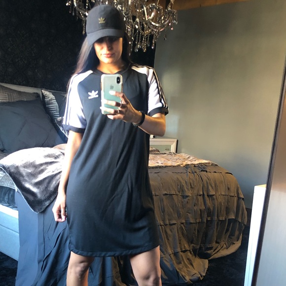 adidas Dresses & Skirts - 🖤3 Striped by Adidas Original T shirt Dress🖤